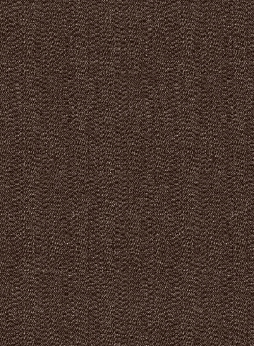 Italian Prato Brown Herringbone Linen Jacket - Image 4