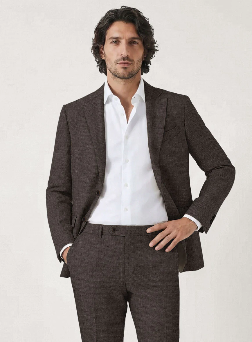 Italian Prato Brown Linen Jacket - Image 2