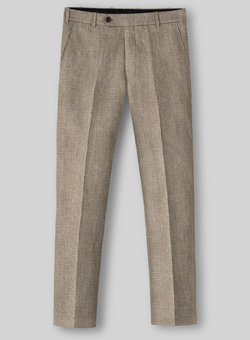 Italian Prato Brown Sharkskin Linen Suit - Image 5