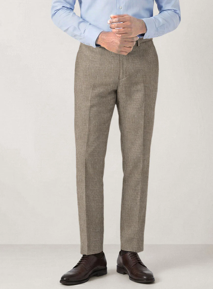 Italian Prato Brown Sharkskin Linen Suit - Image 6