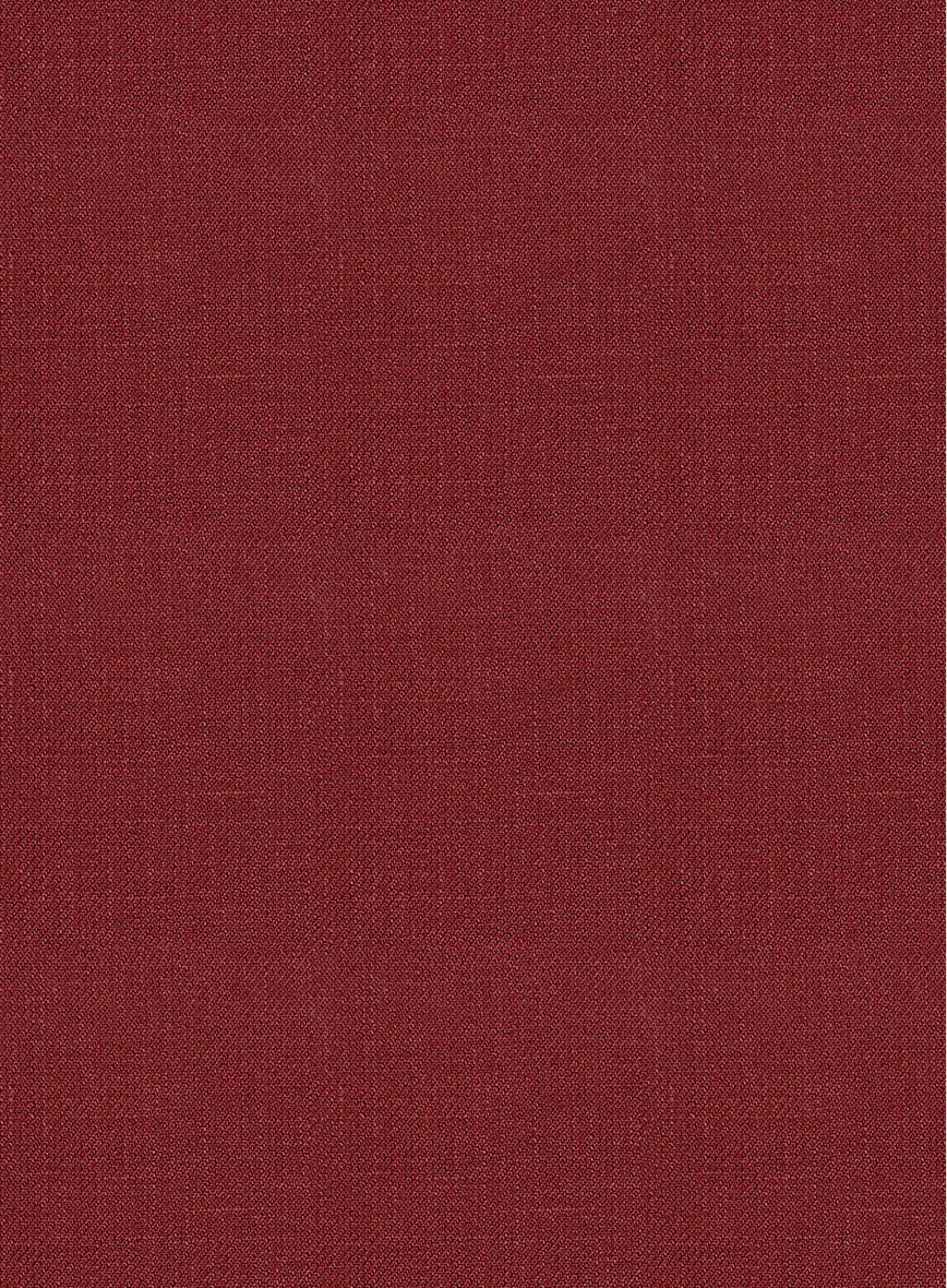 Italian Prato Burgundy Linen Highland Trousers - Image 7
