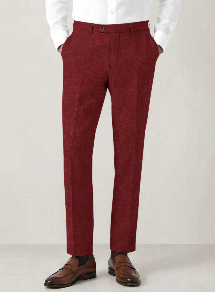 Italian Prato Burgundy Linen Suit - Image 6