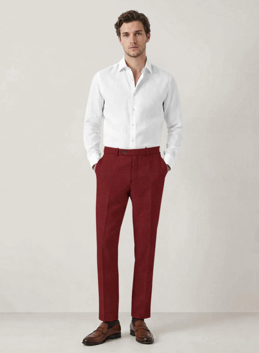 Italian Prato Burgundy Linen Suit - Image 7