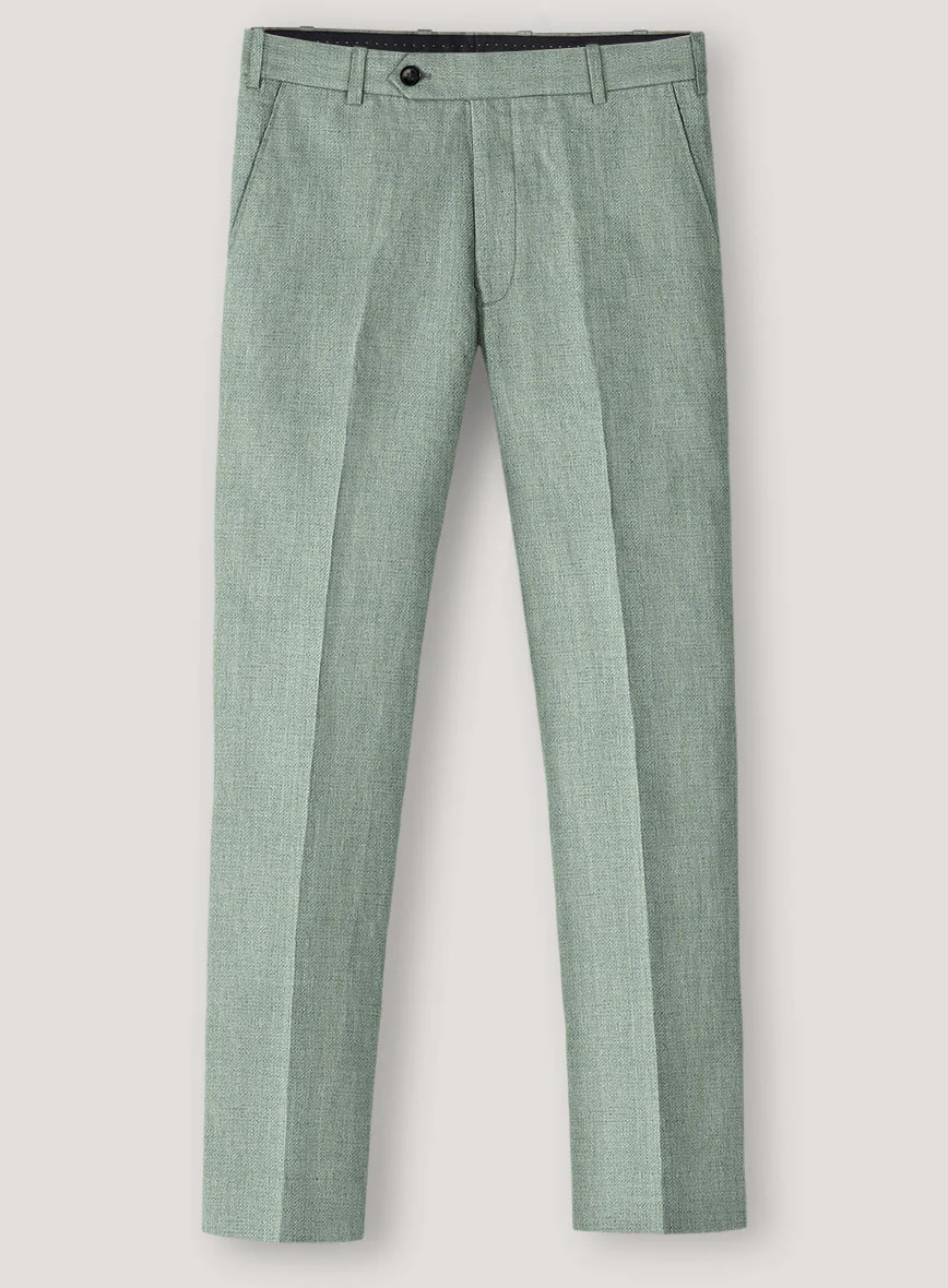 Italian Prato Celadon Linen Pants - Image 2
