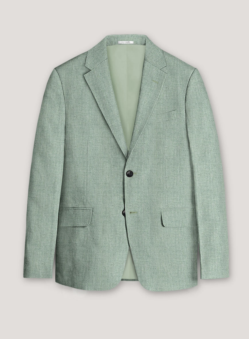 Italian Prato Celadon Linen Suit - Image 2