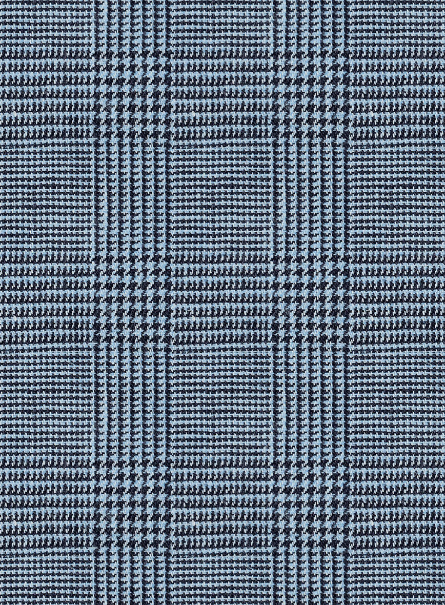 Italian Prato Cobalt Blue Check Linen Suit - Image 7
