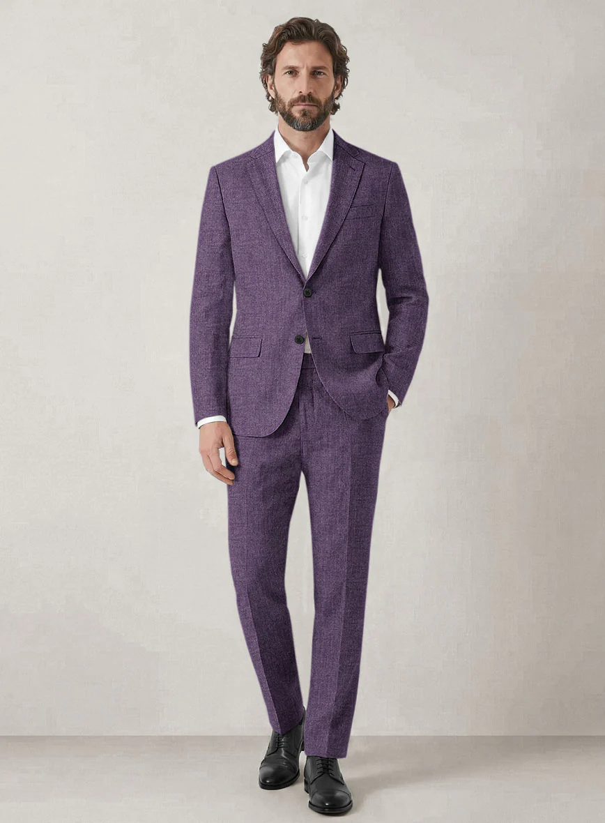 Italian Prato Damson Linen Suit