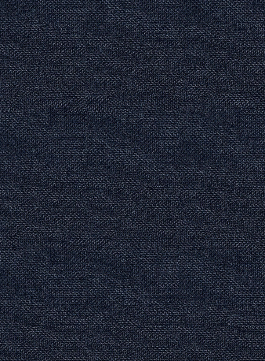 Italian Prato Dark Blue Dobby Linen Jacket - Image 3