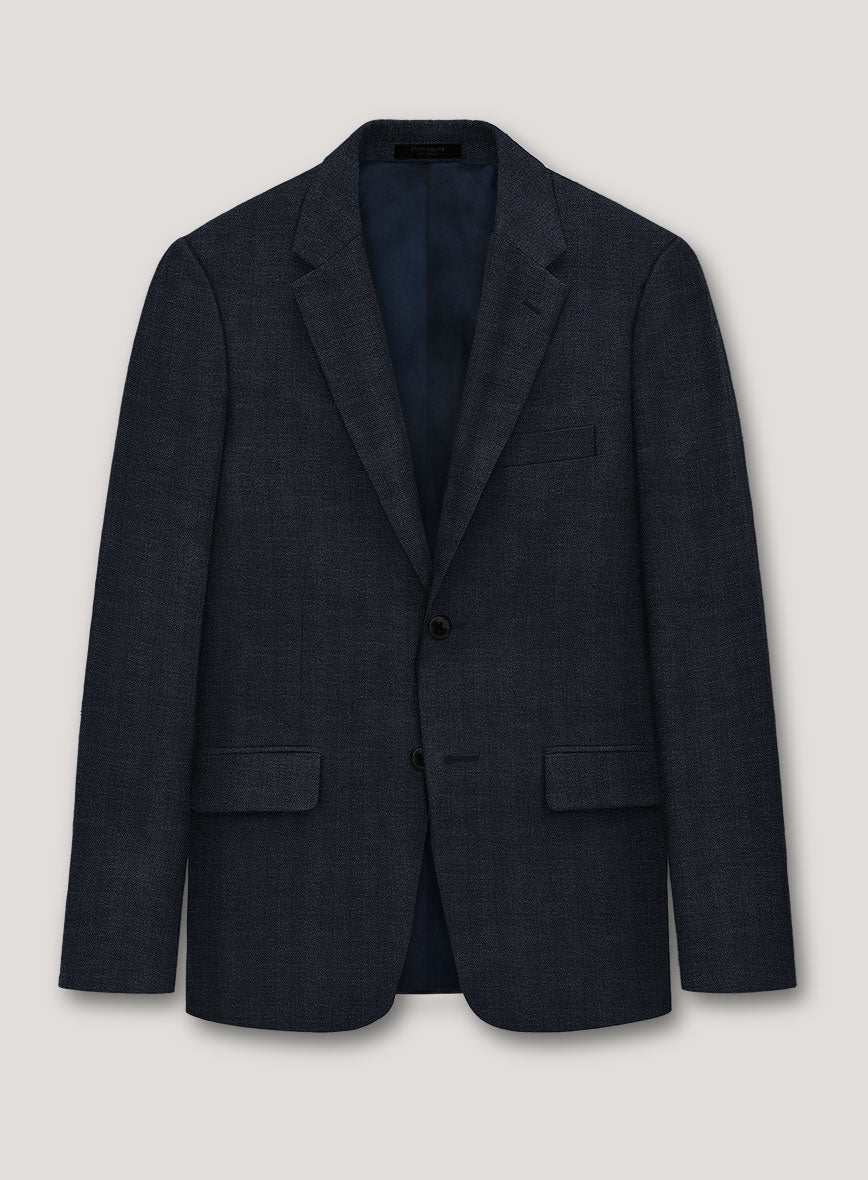 Italian Prato Diesel Blue Herringbone Linen Suit - Image 4
