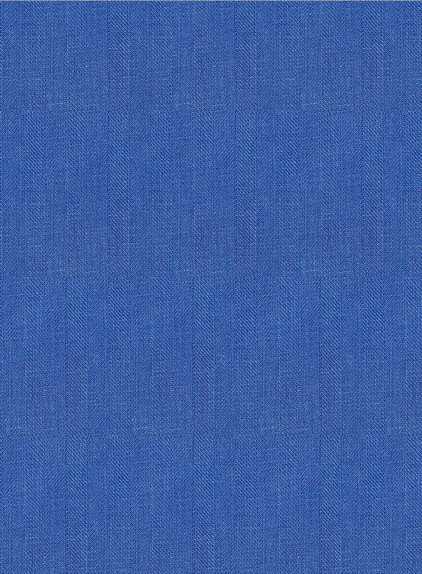 Italian Prato Electric Blue Herringbone Linen Suit - Image 6