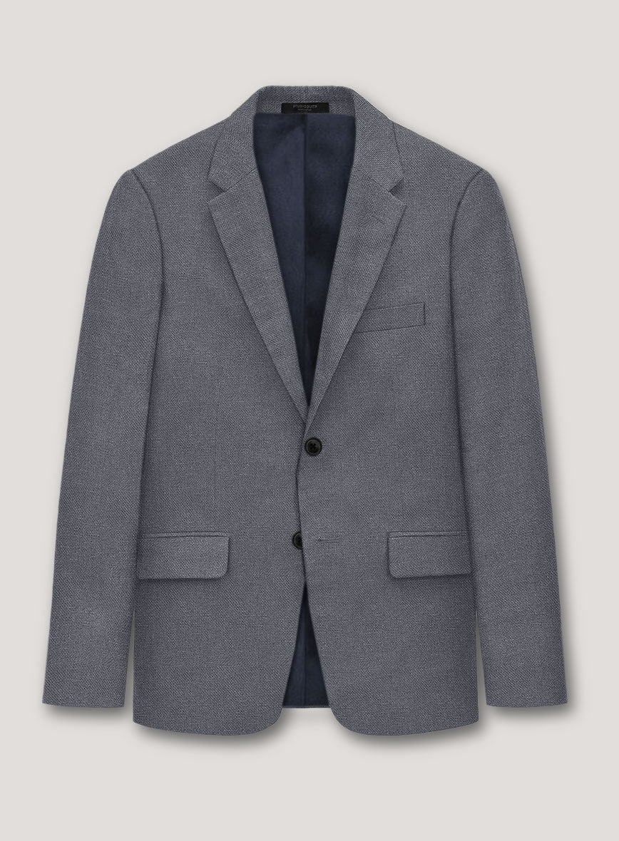 Italian Prato Gray Dobby Linen Suit - Image 2