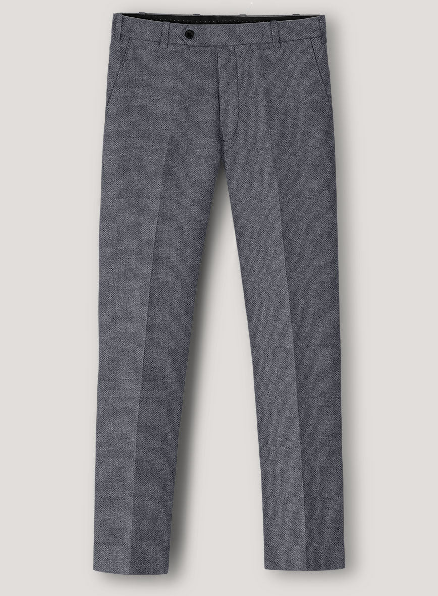 Italian Prato Gray Dobby Linen Pants - Image 2