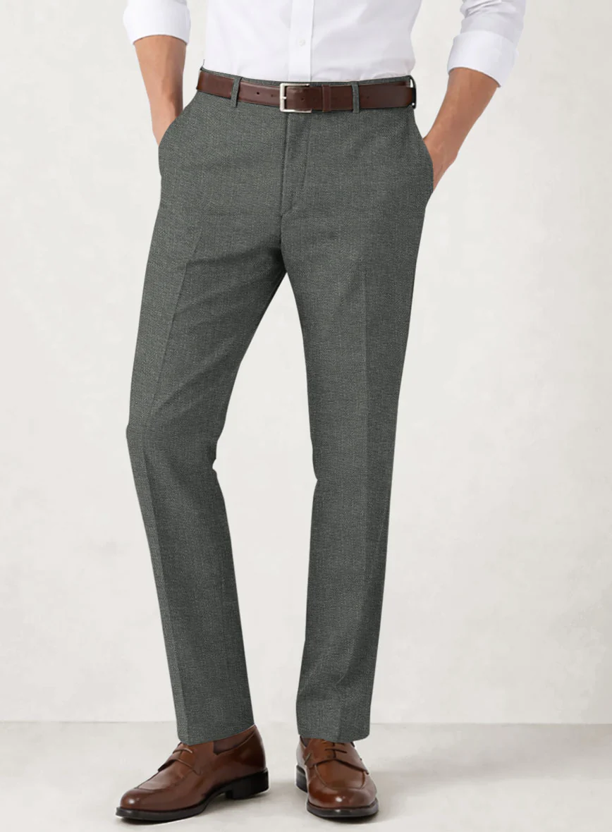 Italian Prato Gray Linen Pants - Image 2
