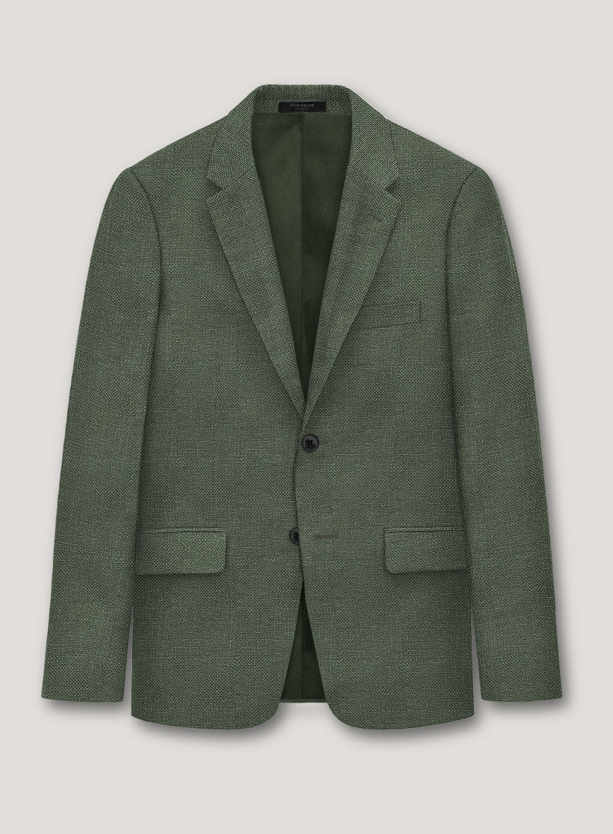 Italian Prato Green Dobby Linen Suit - Image 4