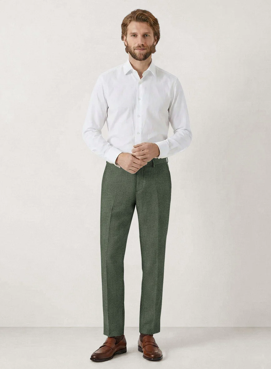 Italian Prato Green Dobby Linen Suit - Image 7