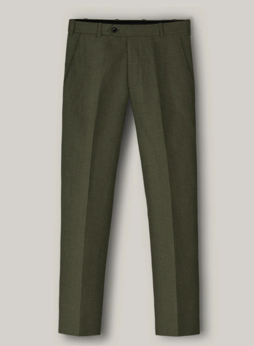 Italian Prato Green Linen Double Breasted Suit - Image 5
