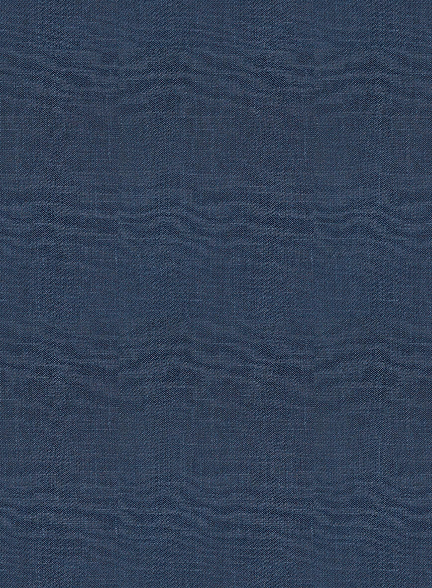 Italian Prato Indigo Blue Linen Bomber Jacket - Image 7