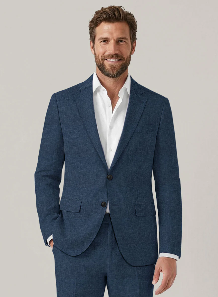 Italian Prato Indigo Blue Linen Jacket - Image 2
