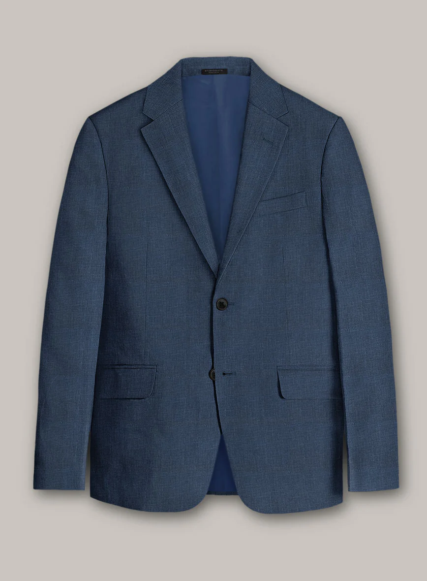 Italian Prato Indigo Blue Linen Suit - Image 4