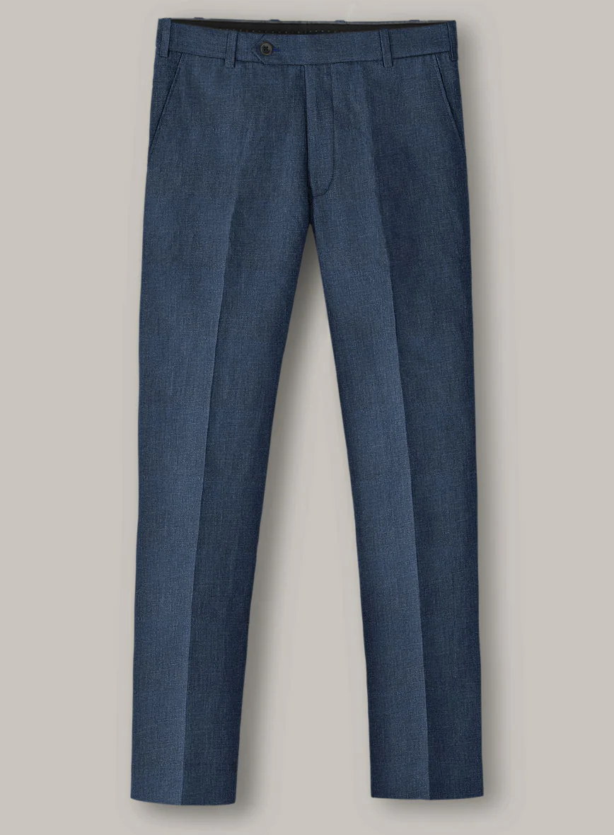Italian Prato Indigo Blue Linen Suit - Image 5