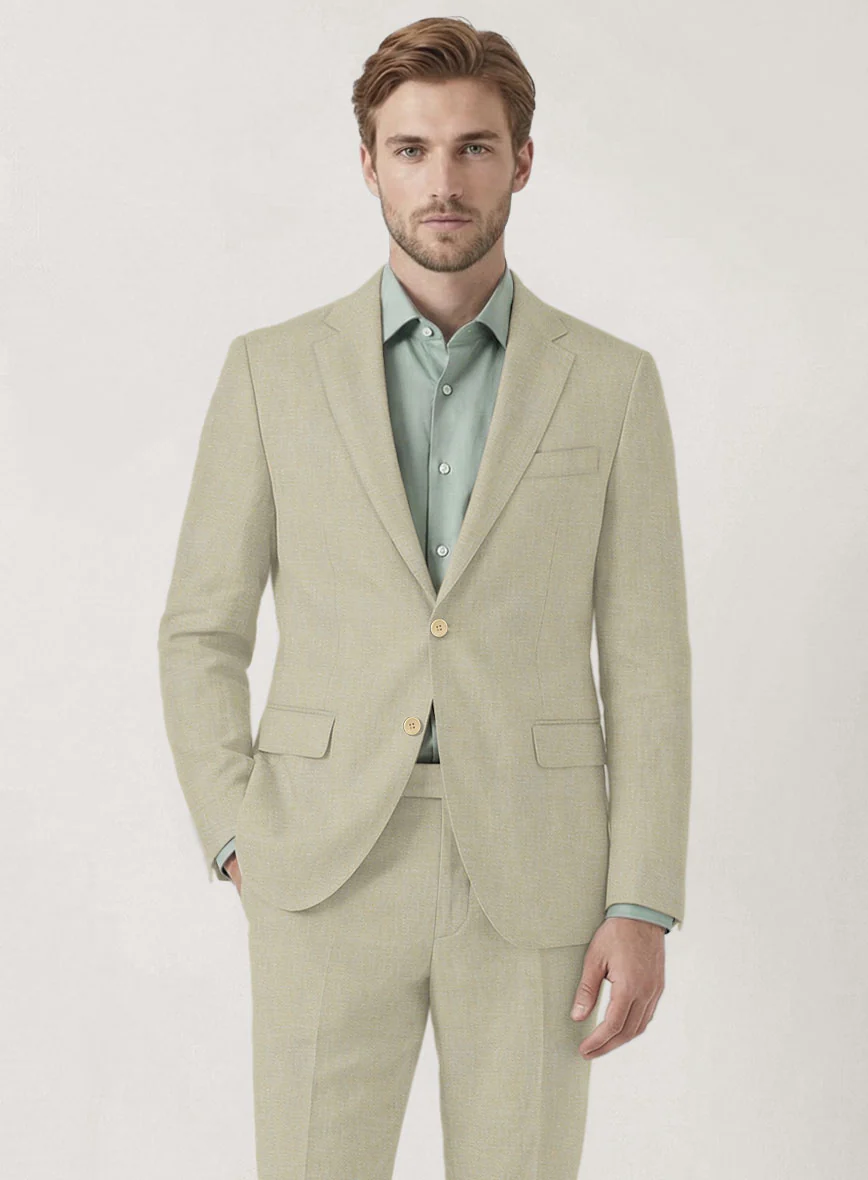 Italian Prato Khaki Linen Jacket - Image 2
