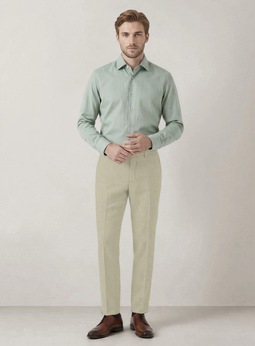 Italian Prato Khaki Linen Pants - Image 3