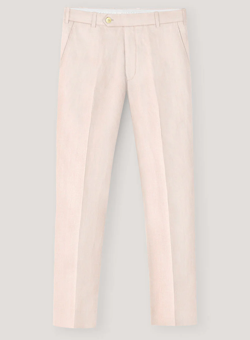 Italian Prato Light Pink Linen Pants - Image 2