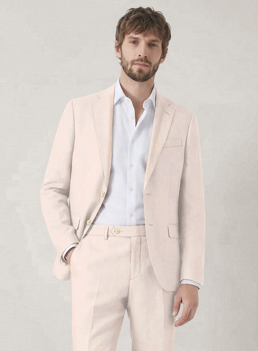 Italian Prato Light Pink Linen Suit - Image 4