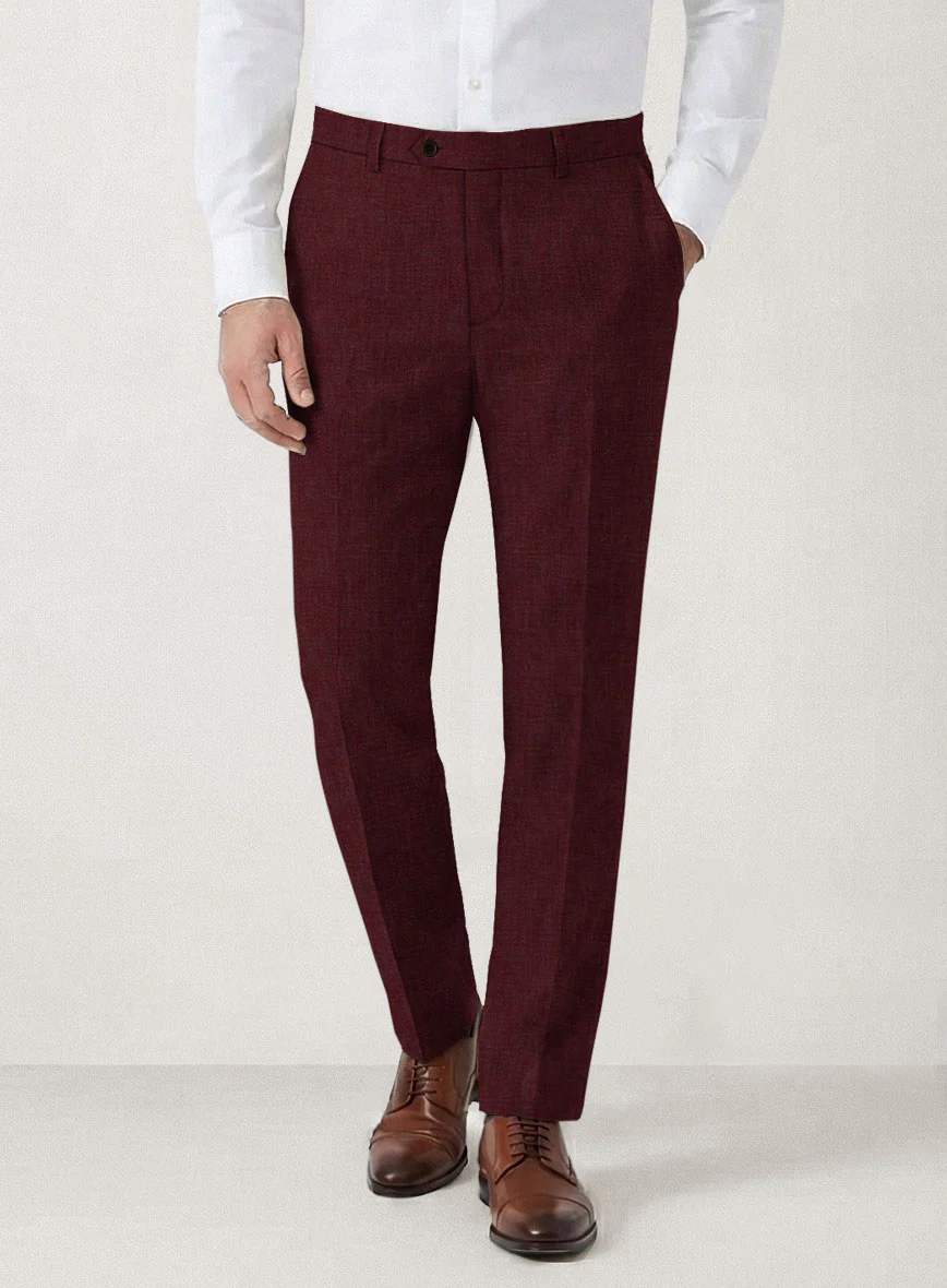 Italian Prato Maroon Linen Suit - Image 6