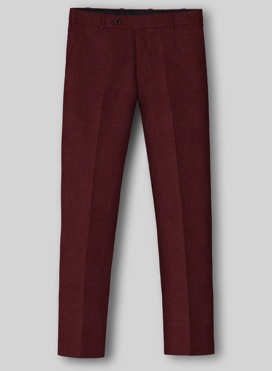 Italian Prato Maroon Linen Suit - Image 5
