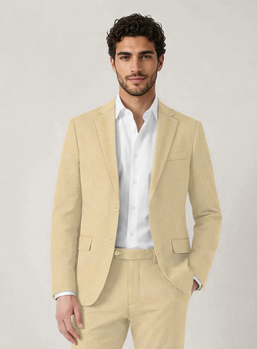 Italian Prato Musk Linen Suit - Image 4