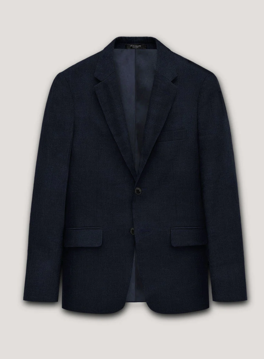 Italian Prato Navy Linen Suit - Image 3