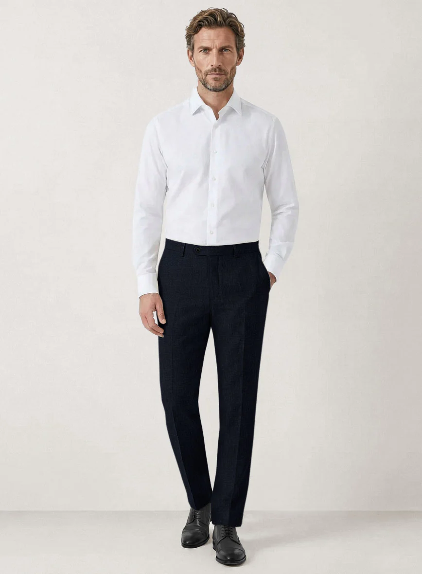 Italian Prato Navy Linen Suit - Image 5