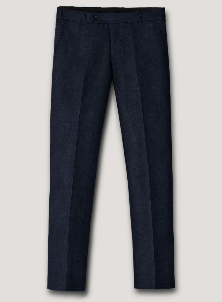 Italian Prato Navy Linen Suit - Image 7