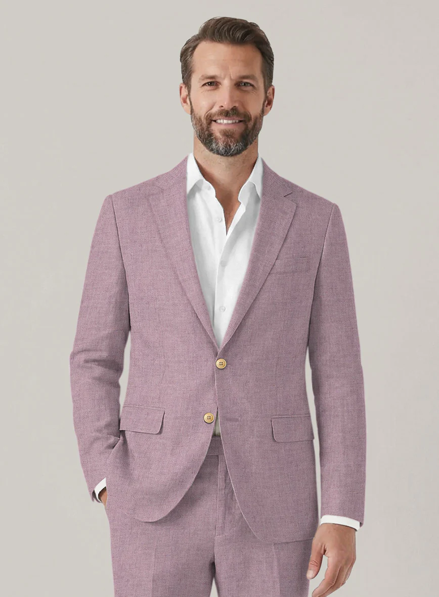 Italian Prato Orchid Mist Linen Jacket - Image 2
