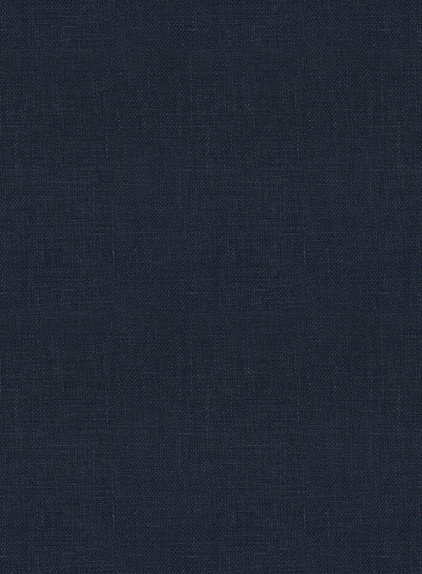 Italian Prato Oxford Blue Linen Bomber Jacket - Image 7