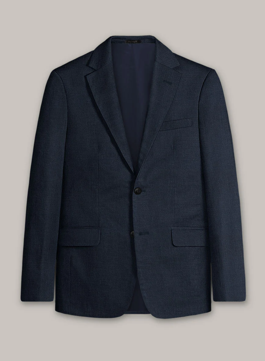 Italian Prato Oxford Blue Linen Suit - Image 2