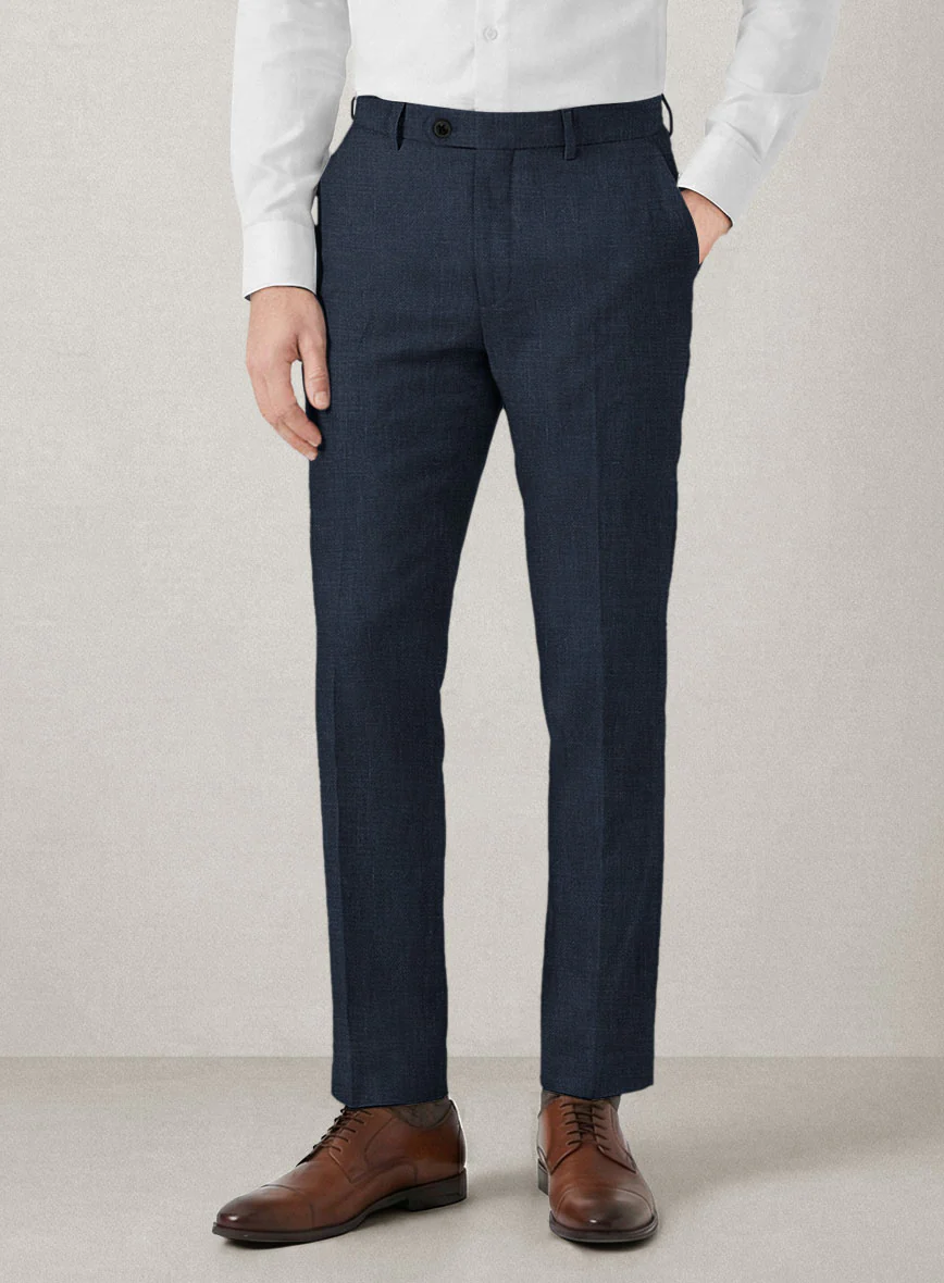 Italian Prato Oxford Blue Linen Suit - Image 6