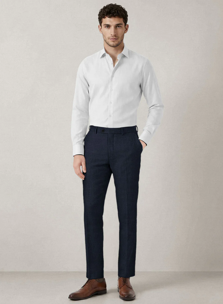 Italian Prato Oxford Blue Linen Suit - Image 5