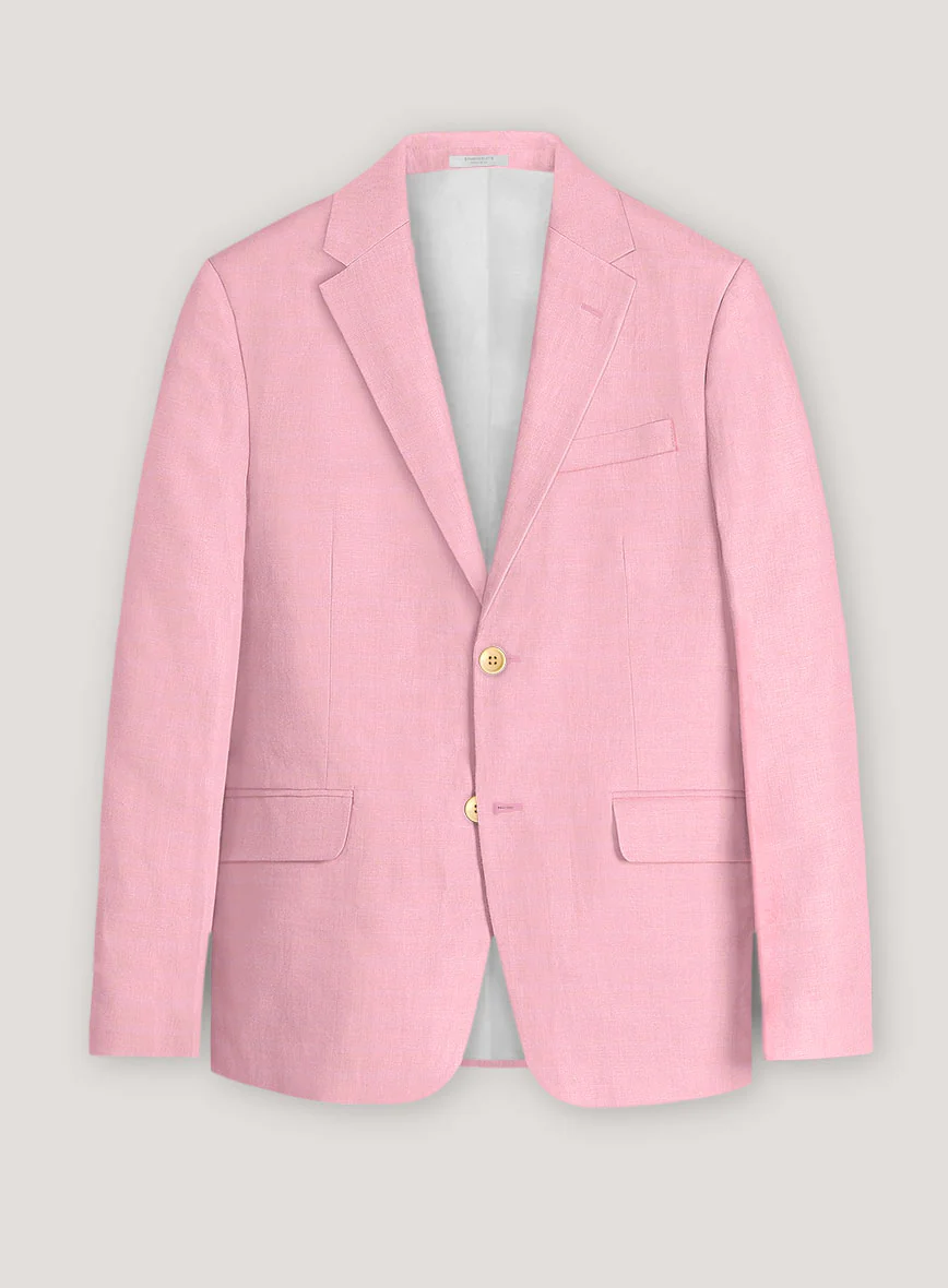 Italian Prato Pink Linen Suit - Image 4