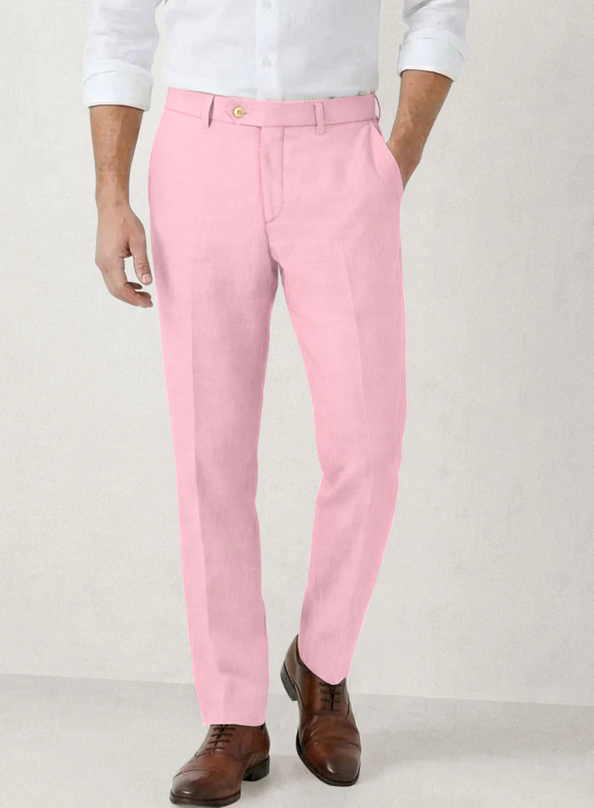 Italian Prato Pink Linen Suit - Image 6