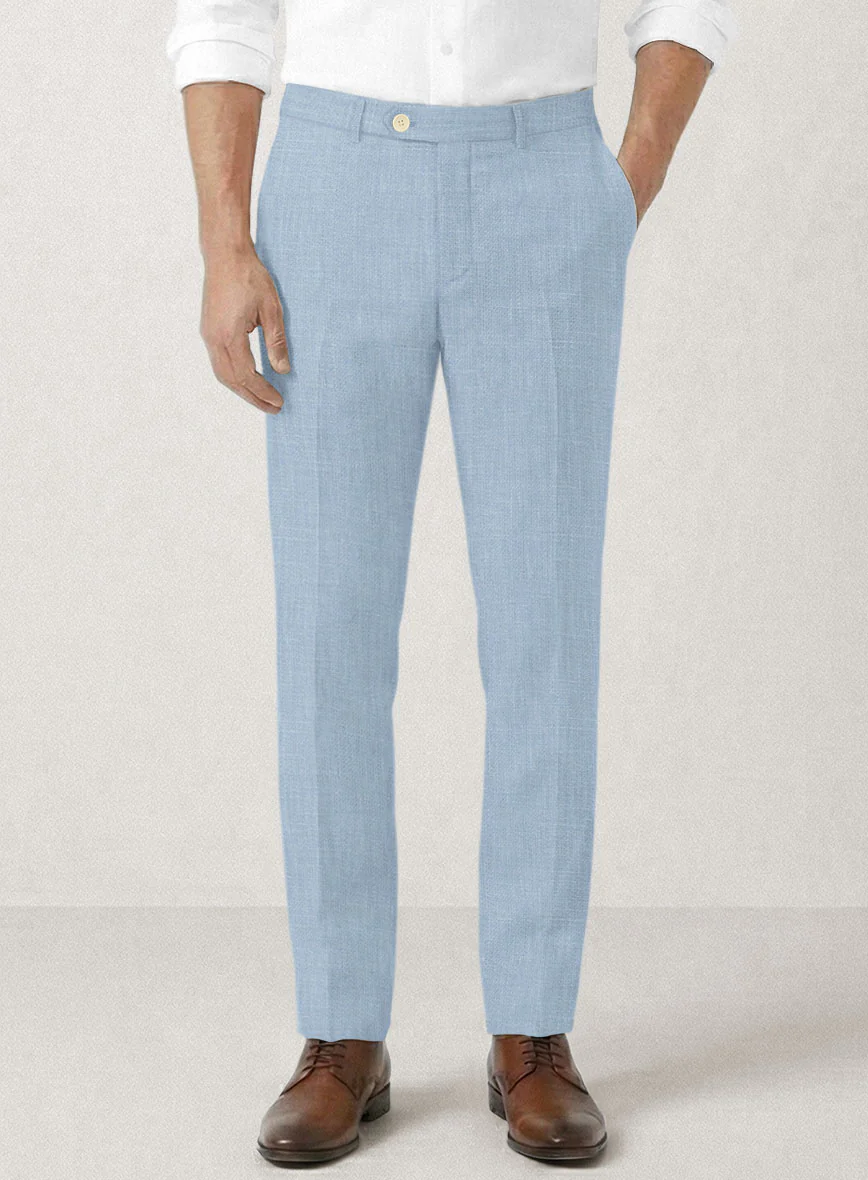 Italian Prato Powder Blue Linen Suit - Image 6