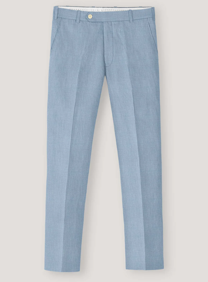Italian Prato Powder Blue Linen Suit - Image 5