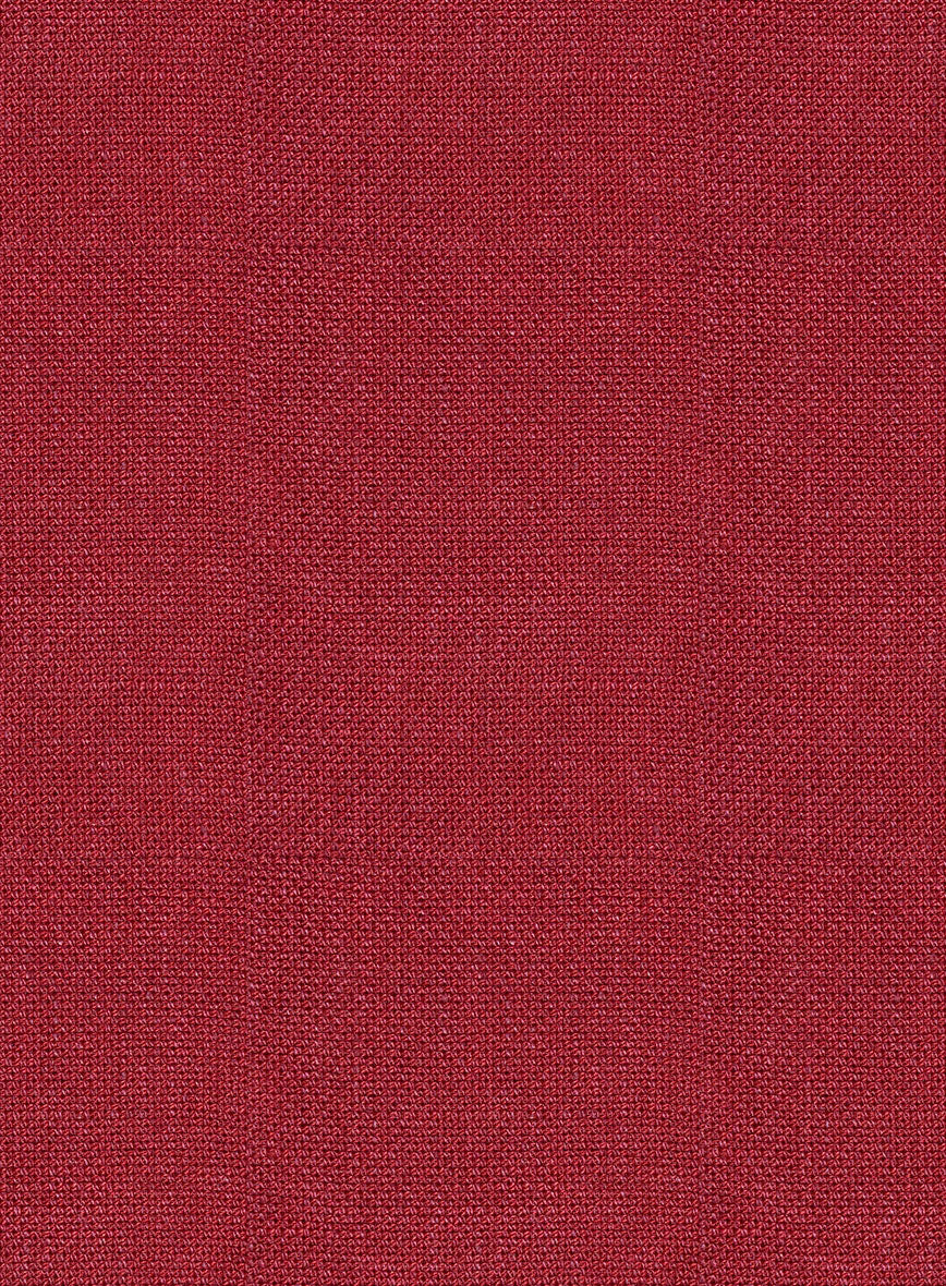 Italian Prato Red Dobby Linen Jacket - Image 3