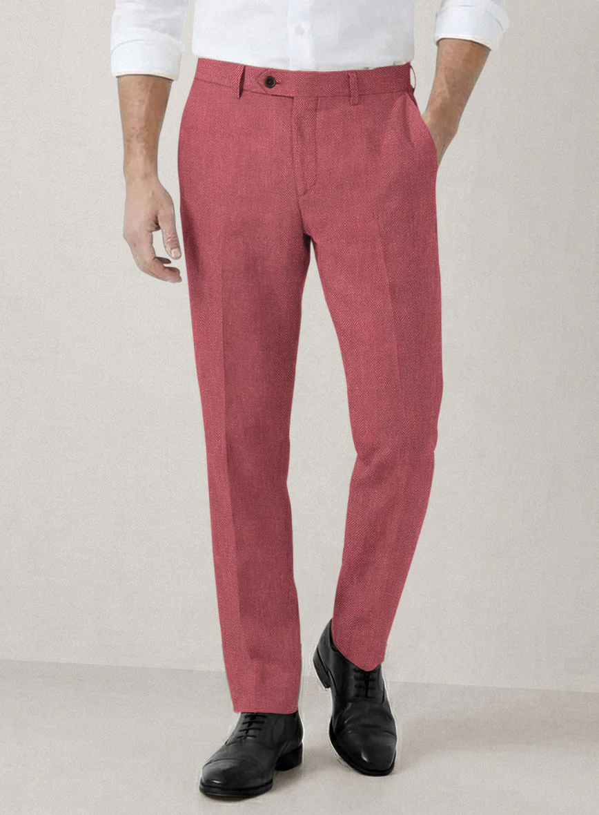 Italian Prato Rosewood Linen Suit - Image 5