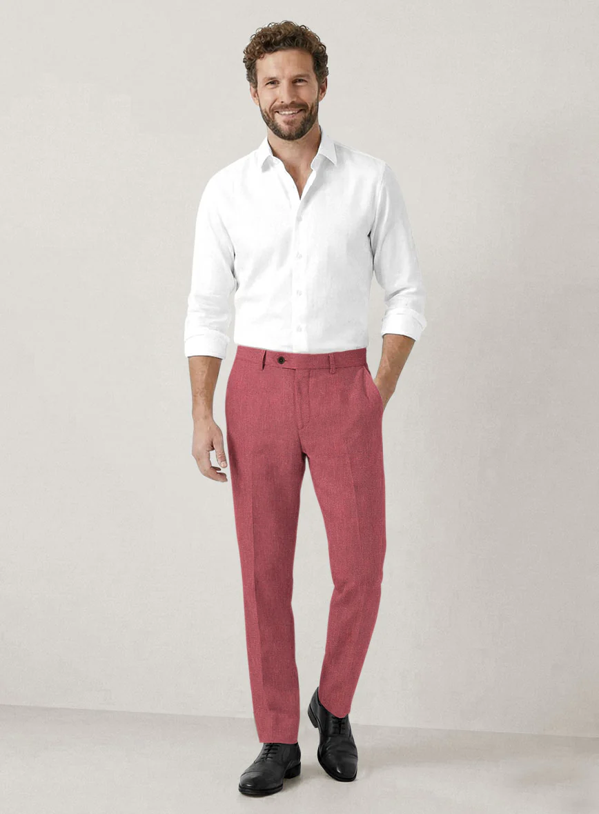 Italian Prato Rosewood Linen Suit - Image 6