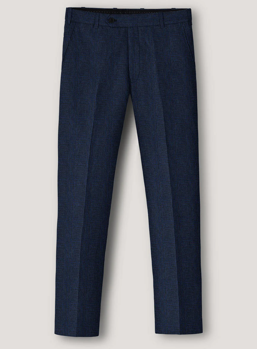 Italian Prato Royal Blue Glen Linen Suit - Image 4