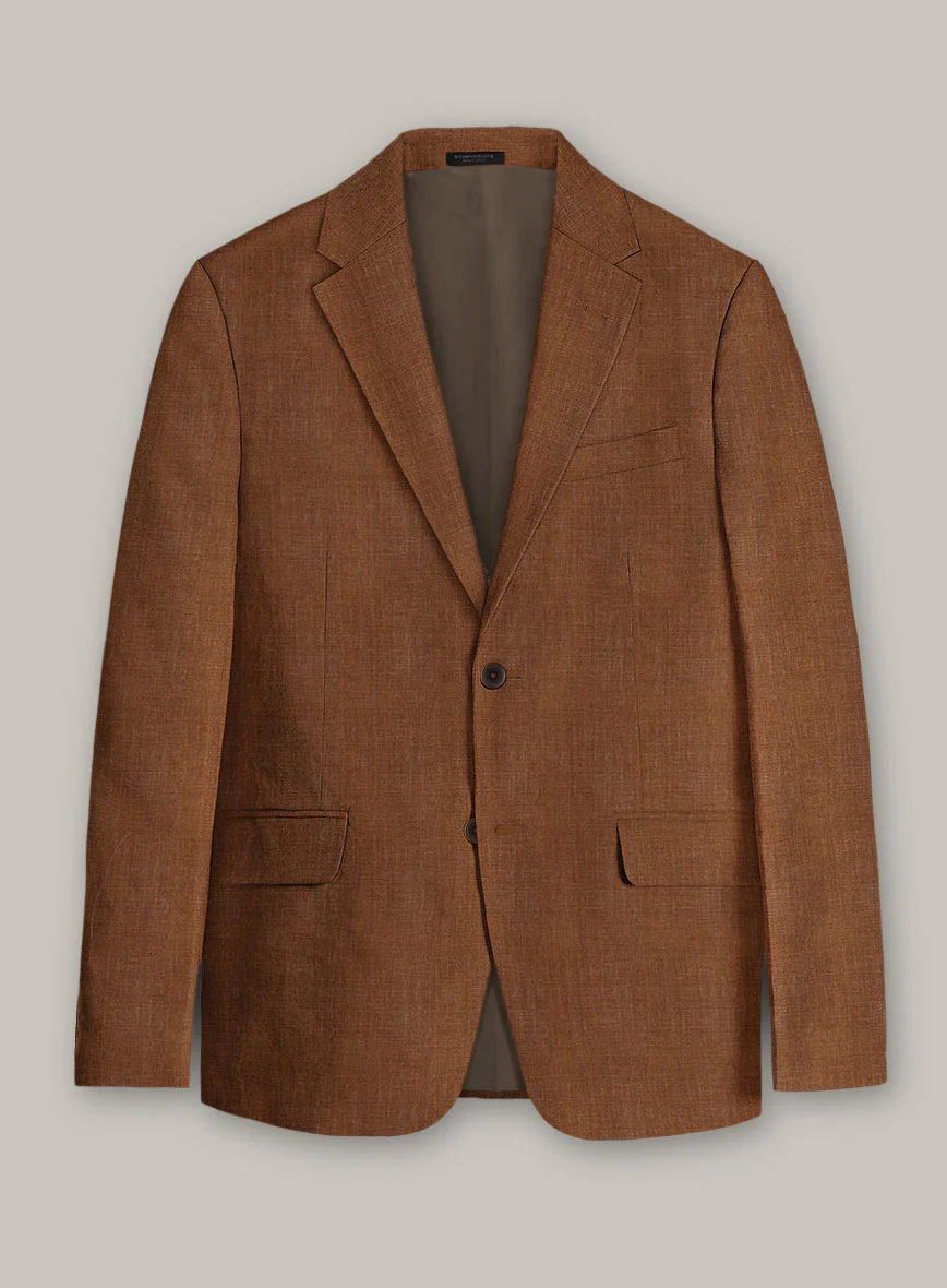 Italian Prato Rust Linen Suit - Image 3