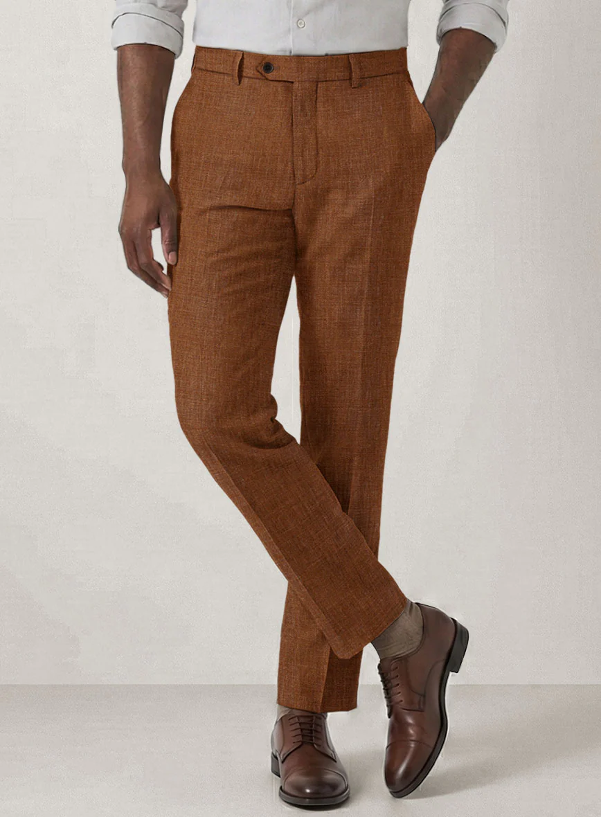 Italian Prato Rust Linen Suit - Image 6