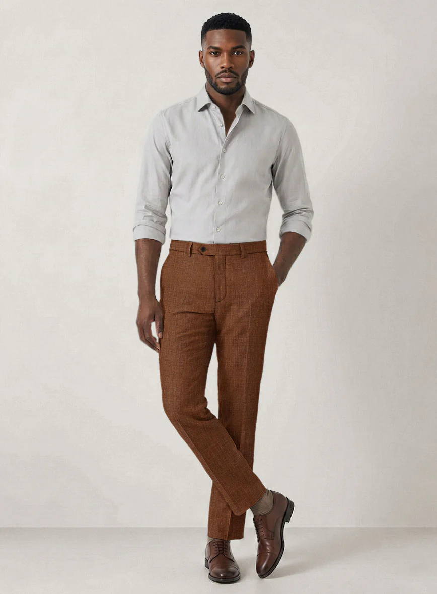 Italian Prato Rust Linen Suit - Image 7